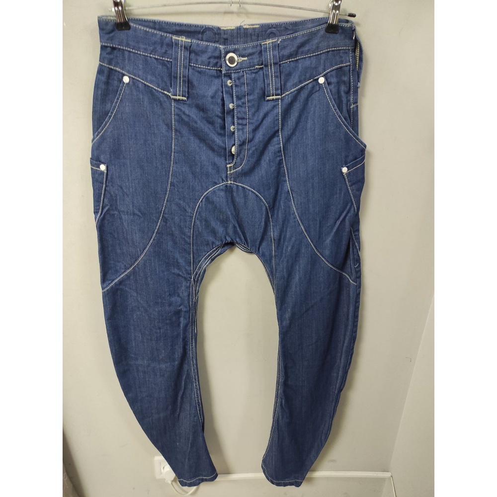 Jeans Women's Blue EUC Drop Crotch, Curved Seams